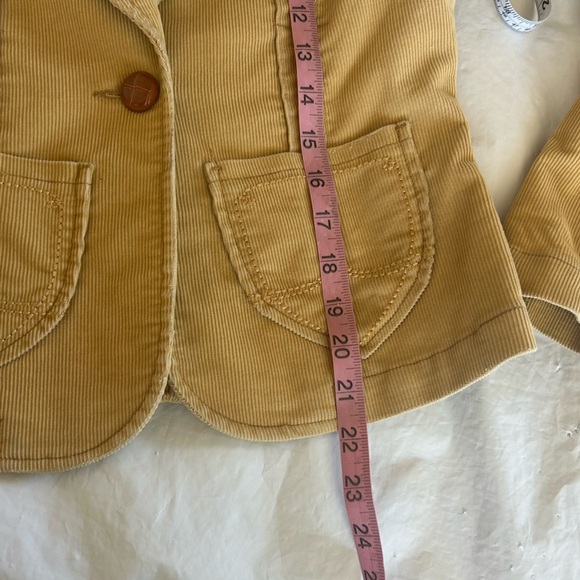 DOLLHOUSE 90s Y2K Corduroy Cropped Blazer Jacket Size S Tan Boho Academia - Picture 11 of 12